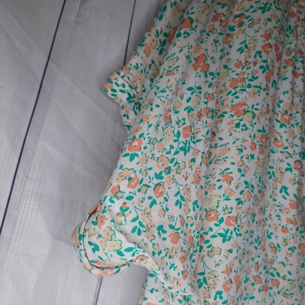 Lucky Brand V-Neck Floral Print Women's Button Down Top - Picture 4 of 12